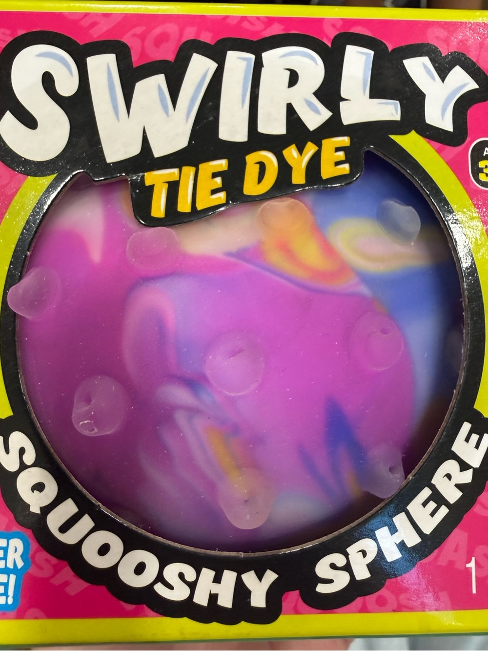 NWT Swirly Tie Die Squooshy Sphere Knobby Grip Super Size